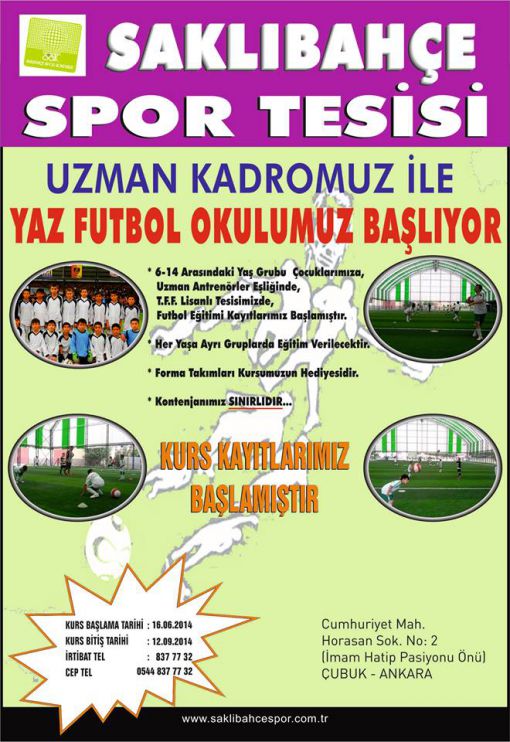  yaz futbol okulu çubuk saklıbahçe